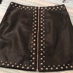 Faux Leather studded mini skirt